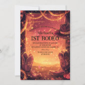 Rustic Cowboy Rodeo 1st Birthday Einladung (Vorderseite)