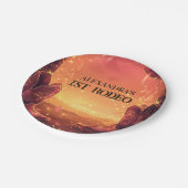 Rustic Cowboy Rodeo 1st Birthday Pappteller (Schrägansicht)