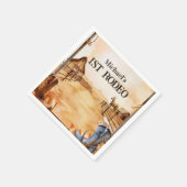 Rustic Cowboy Rodeo 1st Birthday Style Serviette (Ecke)
