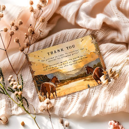 Rustic Cowboy Rodeo 1st Birthday Theme Dankeskarte