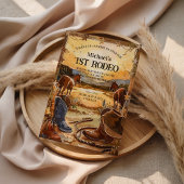 Rustic Cowboy Rodeo 1st Birthday Theme Einladung