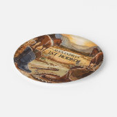 Rustic Cowboy Rodeo 1st Birthday Theme Pappteller (Schrägansicht)