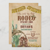 Rustic Cowboy Rodeo 2. Geburtstag Einladung (Vorne/Hinten)