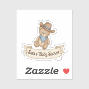 Rustic Cowboy Watercolor Boy Baby Dusche Aufkleber