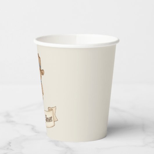 Rustic Cowboy Watercolor Boy Baby Dusche Pappbecher (Links)