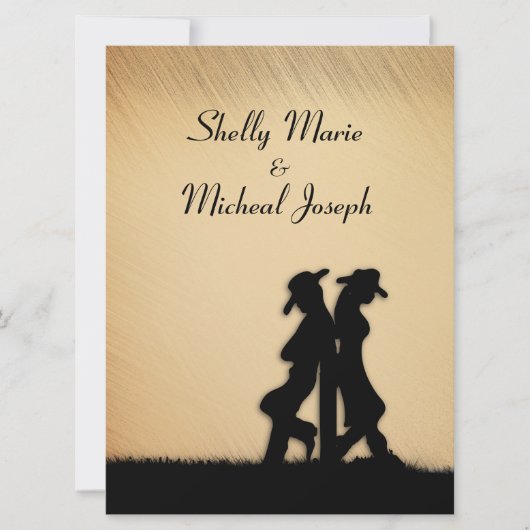 Rustic Cowboy Wedding Einladung (Vorderseite)