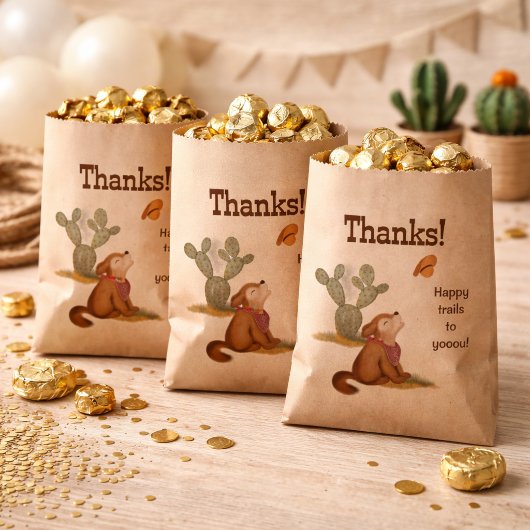 Rustic Cowboy Wild West Animal Danke Geschenktütchen