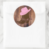 Rustic Cowgirl Boots & Hat Runder Aufkleber (Tasche)