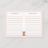 Rustic Cowgirl Bridal Shower Recipe Card Insert (Rückseite)