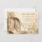 Rustic Cowgirl Daisy Bridal Shower Dankeskarte (Vorderseite)