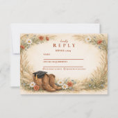 Rustic Cowgirl Graduation Party RSVP Karte (Vorderseite)