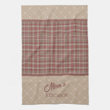 Rustic Cranberry, Dark Tan & White Plaid