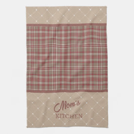Rustic Cranberry, Dark Tan & White Plaid Geschirrtuch