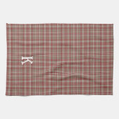 Rustic Cranberry, Dark Tan & White Plaid Kitchen Geschirrtuch (Horizontal)