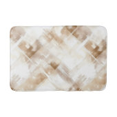 Rustic Cream Brown Stripes Birthday Badematte (Vorderseite)