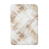Rustic Cream Brown Stripes Birthday Badematte (Vorderseite Vertikal)