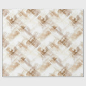 Rustic Cream Brown Stripes Birthday Geschenkpapier (Flach)
