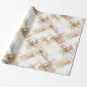 Rustic Cream Brown Stripes Birthday Geschenkpapier (Ungerollt)