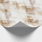 Rustic Cream Brown Stripes Birthday Geschenkpapier (Ecke)