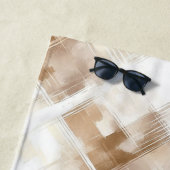 Rustic Cream Brown Stripes Birthday Strandtuch (Beispiel)