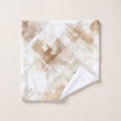 Rustic Cream Brown Stripes Bridal Shower Badhandtuch Set (Waschlappen)