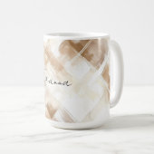 Rustic Cream Brown Stripes Bridal Shower Kaffeetasse (VorderseiteRechts)