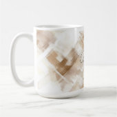 Rustic Cream Brown Stripes Bridal Shower Kaffeetasse (Links)