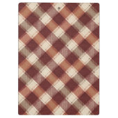 Rustic Cream Orange Rust Red Plaid Pattern Klemmbrett (Rückseite)