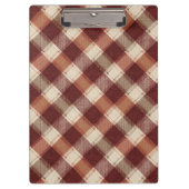 Rustic Cream Orange Rust Red Plaid Pattern Klemmbrett (Vorderseite)
