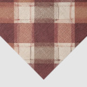Rustic Cream Orange Rust Red Plaid Pattern Seidenpapier (Detail)