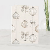 Rustic Cream Snowflakes Ornaments Christmas Karte (Rückseite)