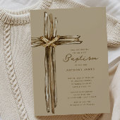 Rustic Cross Baptism Einladung