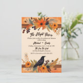 Rustic Crow Fall Boho Watercolor Rehearsal Dinner Einladung (Stehend Vorderseite)