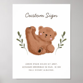 Rustic Cub Bear Baby Dusche Maßgeschneidertes Zeic Poster