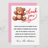 Rustic Cub Bear Boy Baby Dusche Vielen Dank Dankeskarte (Vorne/Hinten)