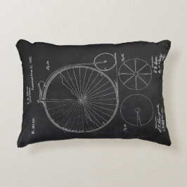 Rustic Cushions Blueprint Penny Farthing Patent Zierkissen