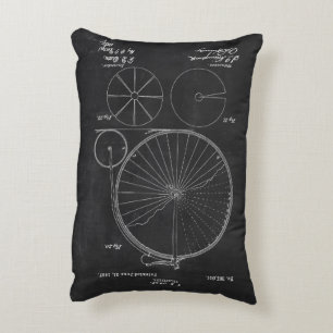 Rustic Cushions Blueprint Penny Farthing Patent Zierkissen