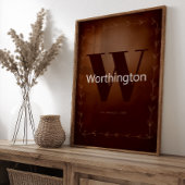 Rustic Custom Family Last Name Cowboy Decor Poster