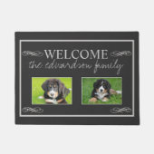 Rustic Custom Foto Familienname Begrüßung Fußmatte (Vorderseite)