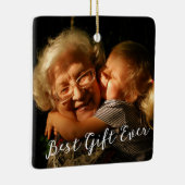 Rustic Custom Foto New Granda 1. Weihnachten Keramikornament (Rechts)