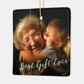 Rustic Custom Foto New Granda 1. Weihnachten Keramikornament (Links)