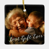 Rustic Custom Foto New Granda 1. Weihnachten Keramikornament (Vorderseite)