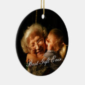 Rustic Custom Foto New Oma 1. Weihnachten Keramik Ornament (Rechts)