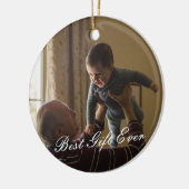 Rustic Custom Foto New Opa 1. Weihnachten Keramik Ornament (Links)