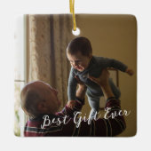 Rustic Custom Foto New Opa 1. Weihnachten Keramikornament (Vorderseite)