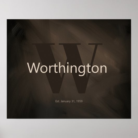 Rustic Custom Last Name Farmhouse Decor Print Poster (Vorne)