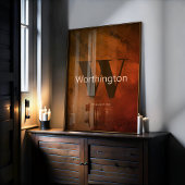 Rustic Custom Last Name Western Farmhouse Poster