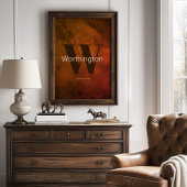 Rustic Custom Last Name Western Farmhouse Poster