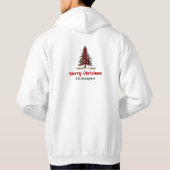 Rustic Custom Name Plaid Tree Christmas Hoodie Gif (Rückseite)