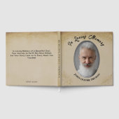 Rustic Custom Text Photo Memorial Funeral Leaves Gästebuch (Voll)